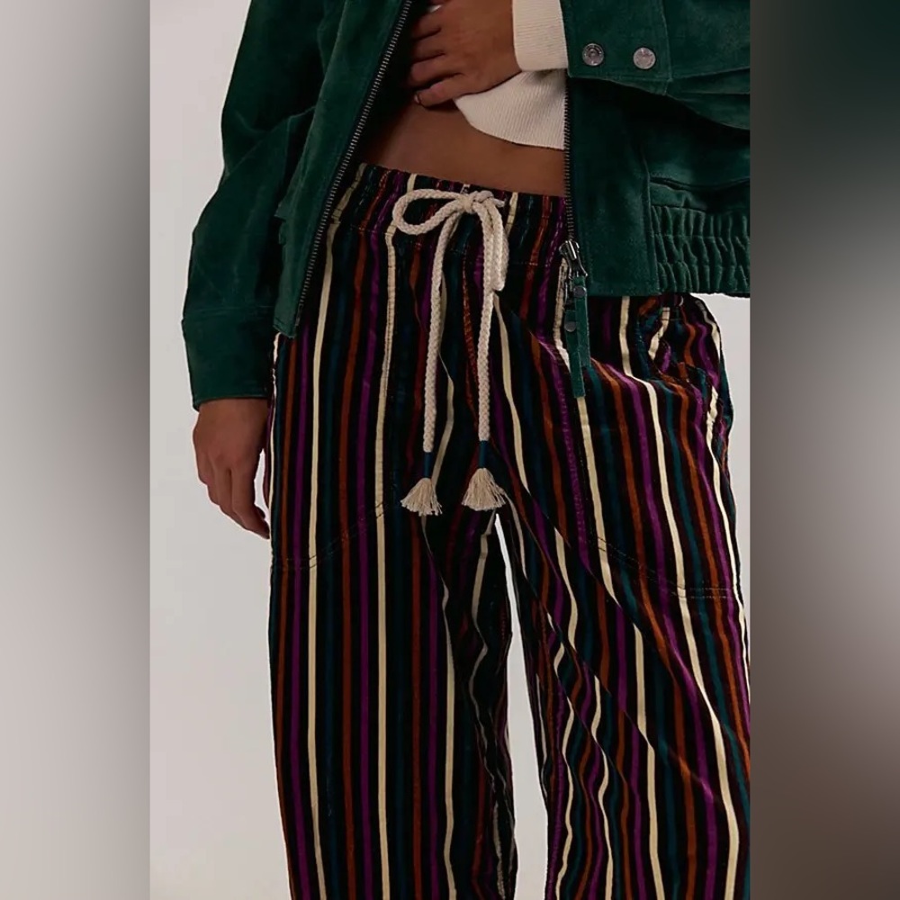 NWT FREE PEOPLE WE THE FREE Easy Peasy Printed Cord Jeans | Brown Combo $148 XS - Picture 5 of 12